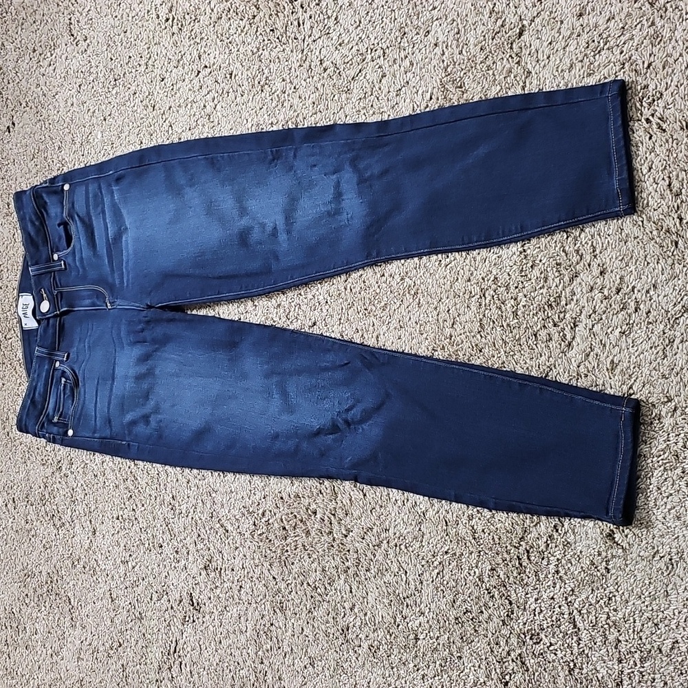 Paige Verdugo Crop Midlake Dark Blue Stretch Skinny Low Rise